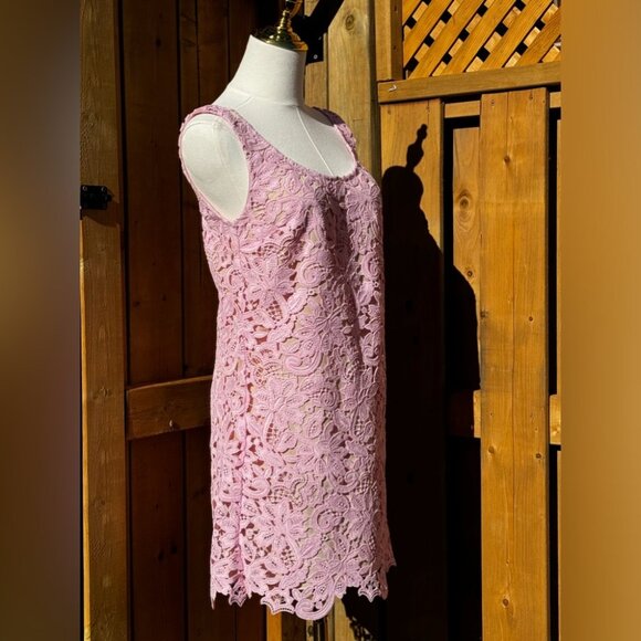 🆕 SELF PORTRAIT 🧿 NWOT Floral Lace Mini Shift Dress, Sz US 2 / UK 6 - Picture 9 of 16
